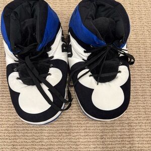 Kids Black and Blue Slippers “Banned Goods” brand